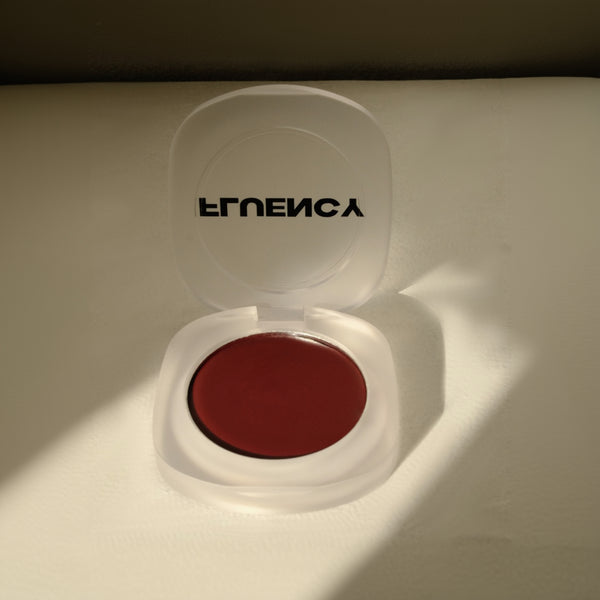 Red blush vegan, plant-based makeup colored from superfoods like beets,potatoes, radish